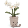 Peluche fleur orchidée crème dans son pot souriant - Jellycat