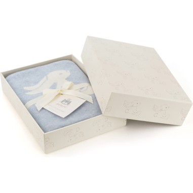 Couverture coton Bleu Lapin Bashful - Jellycat Couverture coton Bleu Lapin Bashful - Jellycat