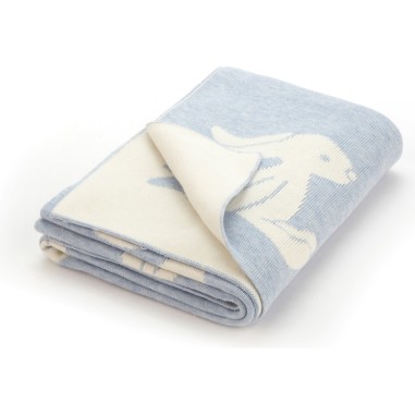 Couverture coton Bleu Lapin Bashful - Jellycat Couverture coton Bleu Lapin Bashful - Jellycat