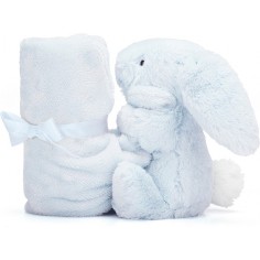 Doudou Couverture Lapin Bleu Ciel Bashful - Jellycat