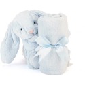 Doudou Couverture Lapin Bleu Ciel Bashful - Jellycat