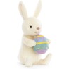 Peluche lapin blanc avec oeuf de Pâques Bobbi - Jellycat