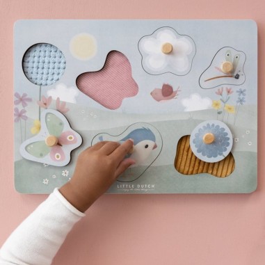 Puzzle tactile Fsc Flowers & Butterflies - Little Dutch Puzzle tactile Fsc Flowers & Butterflies - Little Dutch