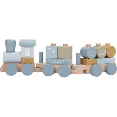 Train à blocs en bois Ocean - Little Dutch Train à blocs en bois Ocean - Little Dutch