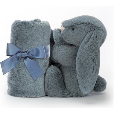 Doudou couverte lapin bleu gris - Jellycat Doudou couverte lapin bleu gris - Jellycat