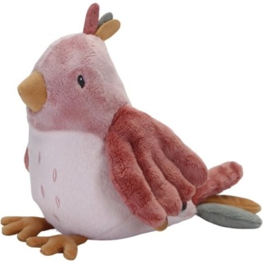 Peluche oiseau 20 cm - Fleurs et papillon - Little Dutch