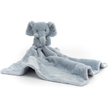 Peluche doudou couverture Lapin bleu gris Bashful - Jellycat