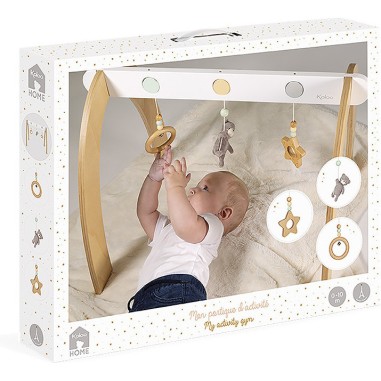 Portique D'éveil En Bois Pour Bébé - Arche De Jeu Avec 3 Jouets à Saisir - 0 à 12 Mois