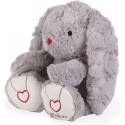 Peluche lapin gris prestige 38cm - Rouge - Kaloo