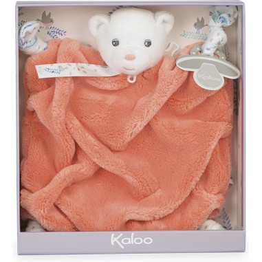 Doudou ourson corail 20cm - Plume - Kaloo Doudou ourson corail 20cm - Plume - Kaloo