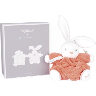 Doudou Patapouf lapinou corail petit 20cm - Plume - Kaloo