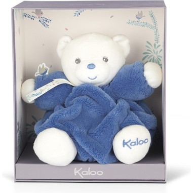 Doudou Patapouf ourson bleu océan petit 20cm - Plume - Kaloo
