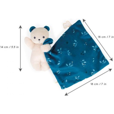 Carré douceur : Doudou ours Noctambule 17 cm - Kaloo Carré douceur : Doudou ours Noctambule 17 cm - Kaloo