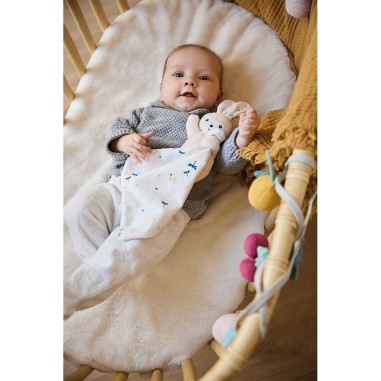 Carré douceur : Doudou lapin Blanc délicat 17 cm - Kaloo Carré douceur : Doudou lapin Blanc délicat 17 cm - Kaloo