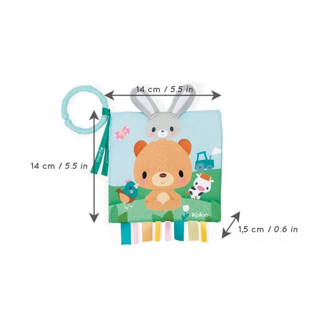 Livre En Tissu Pour Bébé - Livre Sensoriel Avec Animaux Du Zoo, Hochets, Miroir - À Partir De 3 Mois, Fixation Poussette
