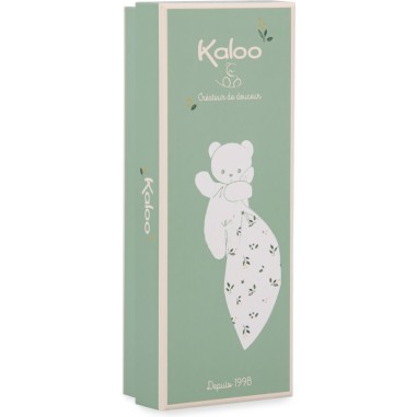 Carré douceur : Doudou ours Feuilles d'amour 17 cm - Kaloo Carré douceur : Doudou ours Feuilles d'amour 17 cm - Kaloo
