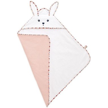 Ma cape de bain Lapin Coquelicot - K'Doux Kaloo Ma cape de bain Lapin Coquelicot - K'Doux Kaloo