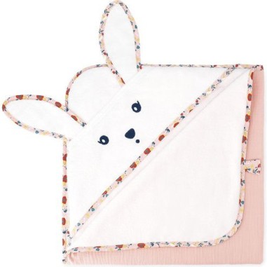 Ma cape de bain Lapin Coquelicot - K'Doux Kaloo Ma cape de bain Lapin Coquelicot - K'Doux Kaloo