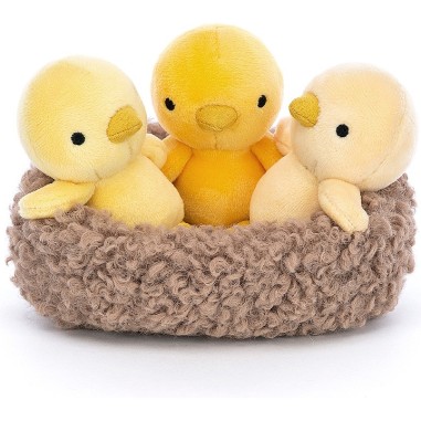 Peluche 3 poussins dans un nid - Jellycat