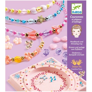 Kit créatif bijoux : Plateau d'enfilage et couronnes : Précieux - Djeco Kit créatif bijoux : Plateau d'enfilage et couronnes : Précieux - Djeco