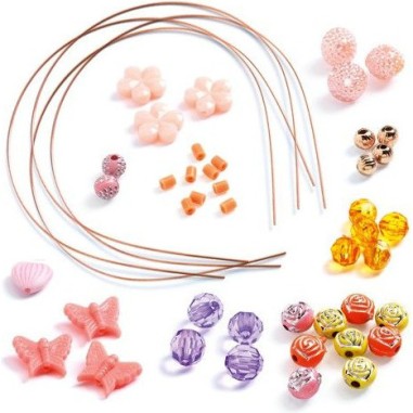 Kit créatif bijoux : Plateau d'enfilage et couronnes : Précieux - Djeco Kit créatif bijoux : Plateau d'enfilage et couronnes : Précieux - Djeco
