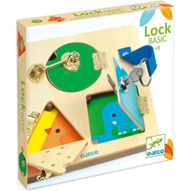 Jeu de manipulation en bois : LockBasic - Djeco Jeu de manipulation en bois : LockBasic - Djeco