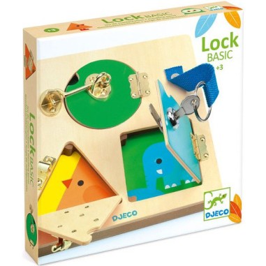 Jeu de manipulation en bois : LockBasic - Djeco Jeu de manipulation en bois : LockBasic - Djeco