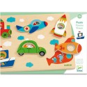 Puzzle bois relief coucou vroum - 6pcs - Djeco Puzzle bois relief coucou vroum - 6pcs - Djeco