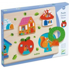Puzzle coucou house bois - 6 pcs - Djeco