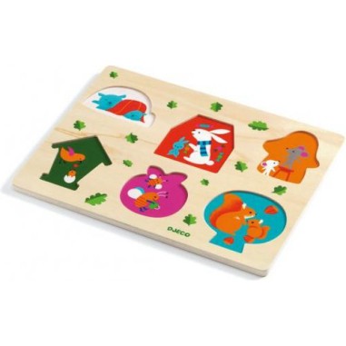 Puzzle coucou house bois - 6 pcs - Djeco Puzzle coucou house bois - 6 pcs - Djeco