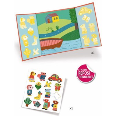 Kit Créer avec des stickers Les Animaux - Djeco Kit Créer avec des stickers Les Animaux - Djeco