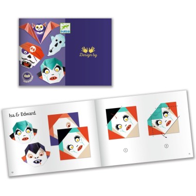 Pochette origami frisson phospho - Djeco Pochette origami frisson phospho - Djeco