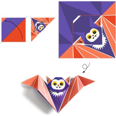 Pochette origami frisson phospho - Djeco Pochette origami frisson phospho - Djeco