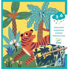 Cartes à  gratter pour les petits - Grosses bêtes - Djeco