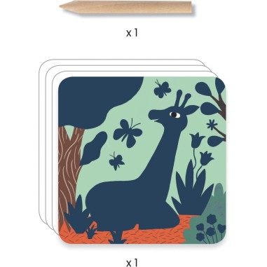 Cartes à  gratter pour les petits - Grosses bêtes - Djeco Cartes à  gratter pour les petits - Grosses bêtes - Djeco