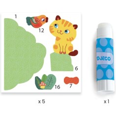 Coffret de collages à poser : Copains au jardin - Djeco 2