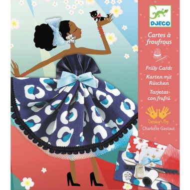 Set créatif Couture Cartes à Froufrous So Paris - Djeco Set créatif Couture Cartes à Froufrous So Paris - Djeco