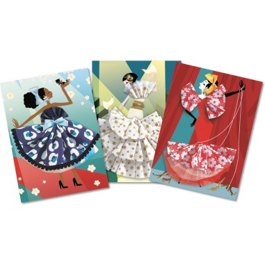 Set créatif Couture Cartes à Froufrous So Paris - Djeco Set créatif Couture Cartes à Froufrous So Paris - Djeco