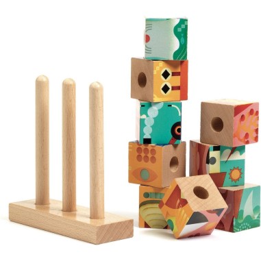 Puzz Up Sea 4 puzzles 9 cubes en bois de - Djeco Puzz Up Sea 4 puzzles 9 cubes en bois de - Djeco