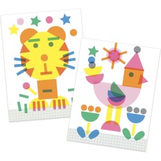 Coffret de pochoirs, éponges et tampons encreurs : Tape et tape - Djeco 2