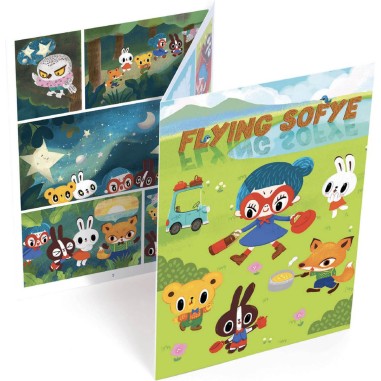 Bd à créer : Décalcomanies : Flying Sofye - Djeco Bd à créer : Décalcomanies : Flying Sofye - Djeco