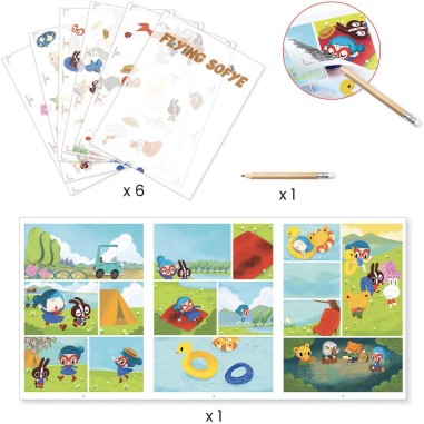 Bd à créer : Décalcomanies : Flying Sofye - Djeco Bd à créer : Décalcomanies : Flying Sofye - Djeco