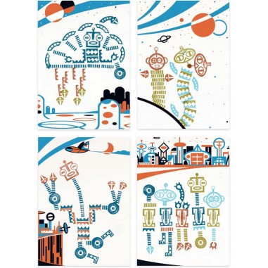 Tampons Mix and Match : Alien robots - Djeco Tampons Mix and Match : Alien robots - Djeco
