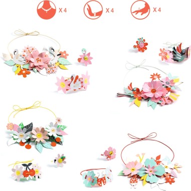 4 parures de bijoux à créer Gaité colorée - Do it Yourself - Djeco 4 parures de bijoux à créer Gaité colorée - Do it Yourself - Djeco