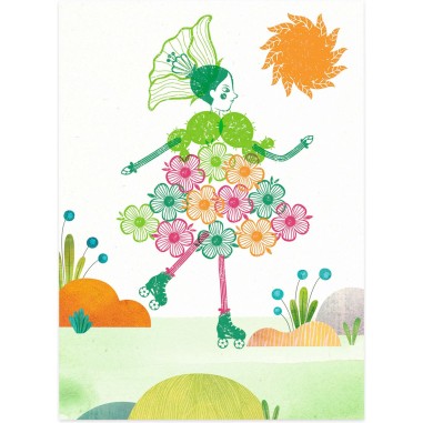 Coffret Tampons Mix et Match Flower Girls - Djeco Coffret Tampons Mix et Match Flower Girls - Djeco