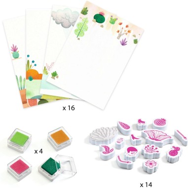 Coffret Tampons Mix et Match Flower Girls - Djeco Coffret Tampons Mix et Match Flower Girls - Djeco