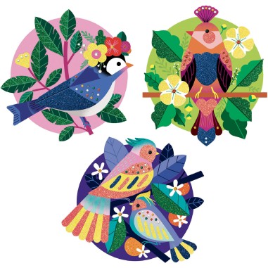 Tableaux à paillettes et strass Paradisio de - Djeco Tableaux à paillettes et strass Paradisio de - Djeco