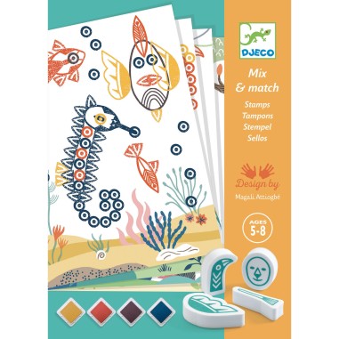 Coffret Tampons Mix and Match Surprising Animals - Djeco Coffret Tampons Mix and Match Surprising Animals - Djeco