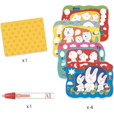 Coloriage pour les petits - Caché en route - Djeco Coloriage pour les petits - Caché en route - Djeco