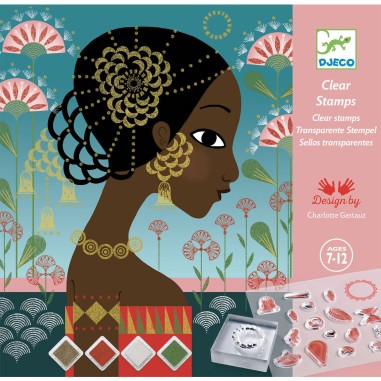 Coffret Tampons Transparents Motifs et Parures - Djeco Coffret Tampons Transparents Motifs et Parures - Djeco